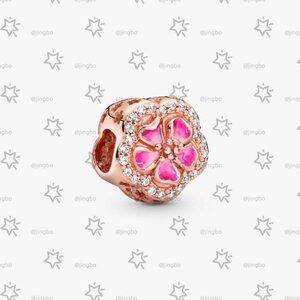 Pandora Pink Sparkling Peach Blossom Flower Charm